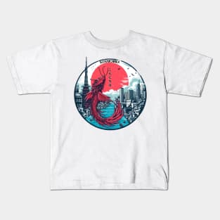 Tokyo cityscape konnichiwa Kids T-Shirt